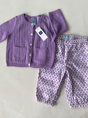 Baby gap girls sweater cardigan and pants Set 3-6 months NEW